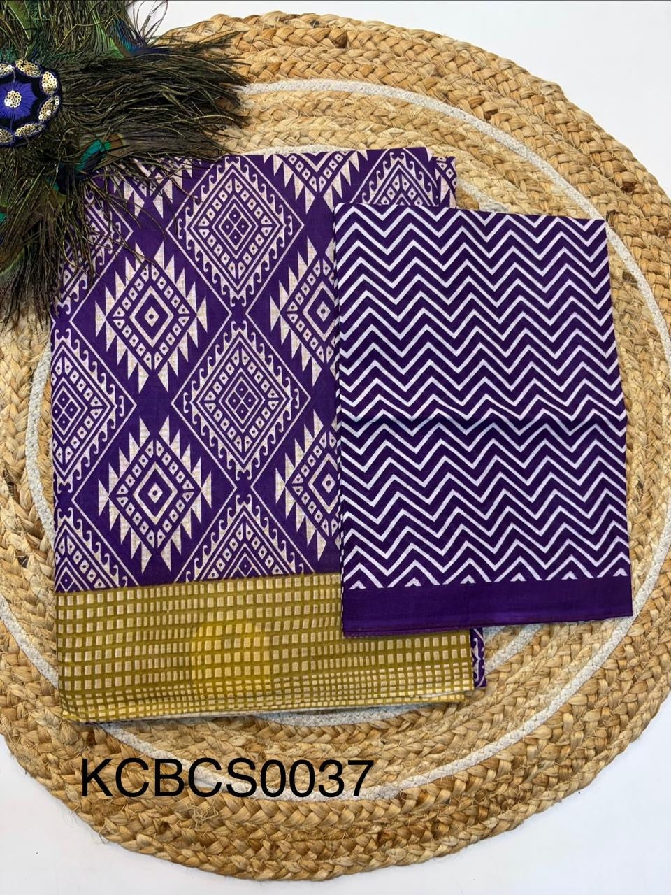 Bagru Cotton Saree with 1M Separate Blouse.(KCBCS0037)