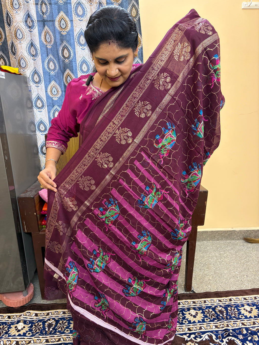 Budget-friendly Foil Print Saree(KCFS09)