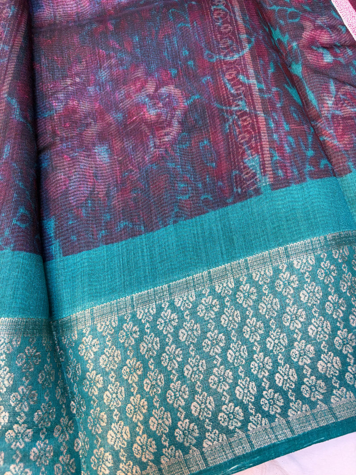 Fancy cotton blend saree with blouse and budget-friendly pricing (KCJC53)