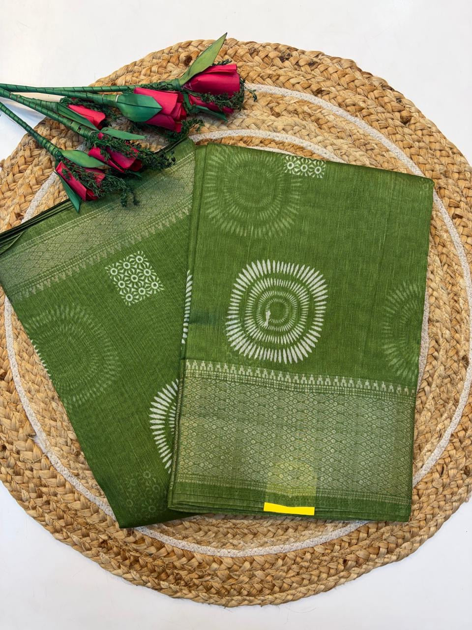 Fancy Cotton Blend Saree With Blouse, Fabulous Look and Budget-friendly pricing.(KCJC21)