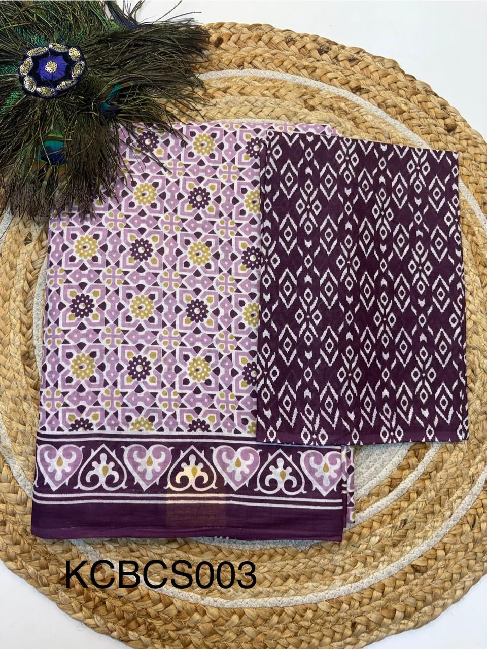 Bagru Cotton Saree with 1M Separate Blouse.(KCBCS003)