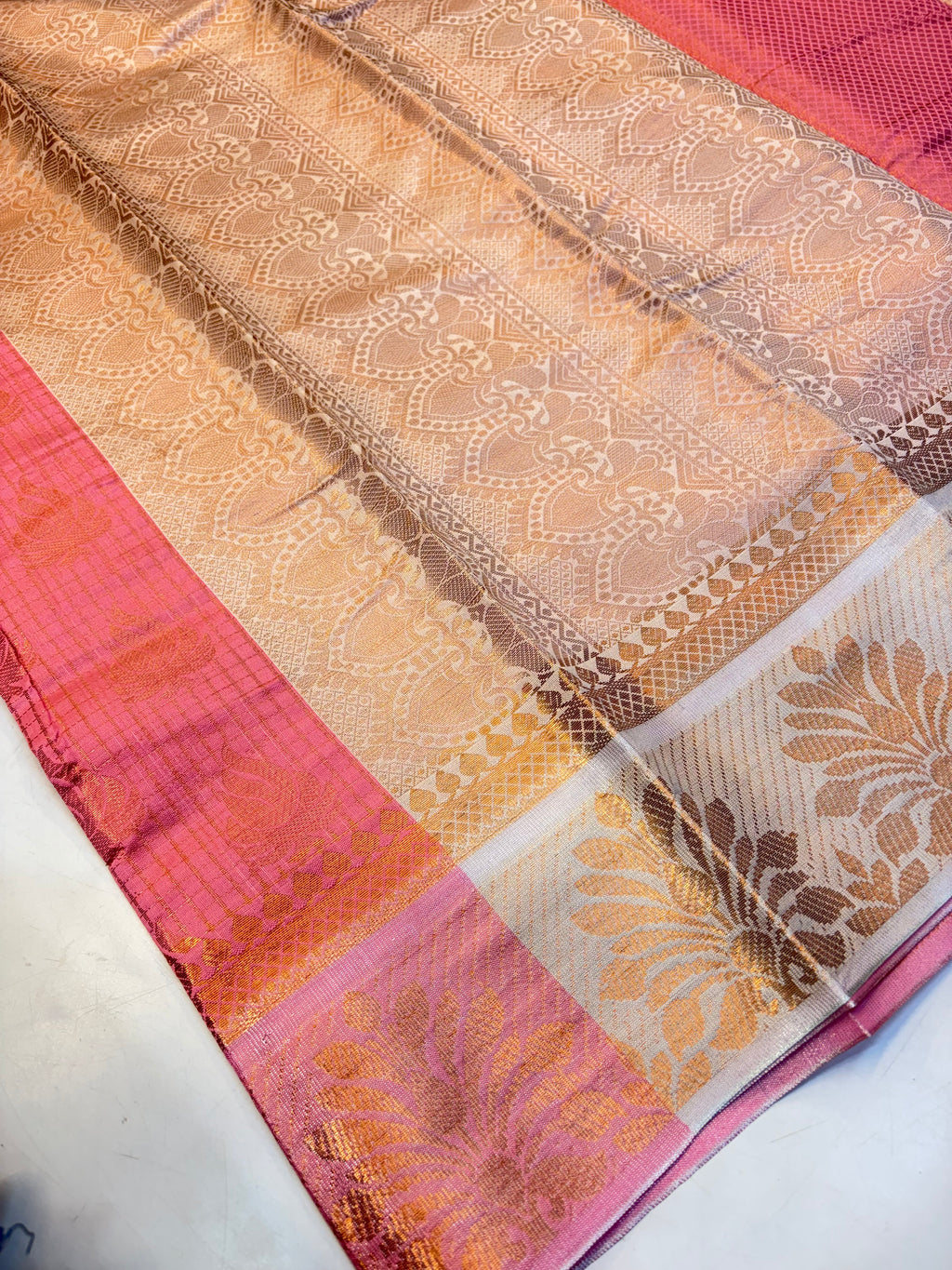 Fancy Tissue Border Silk Saree for Premium Look (KCBF38)