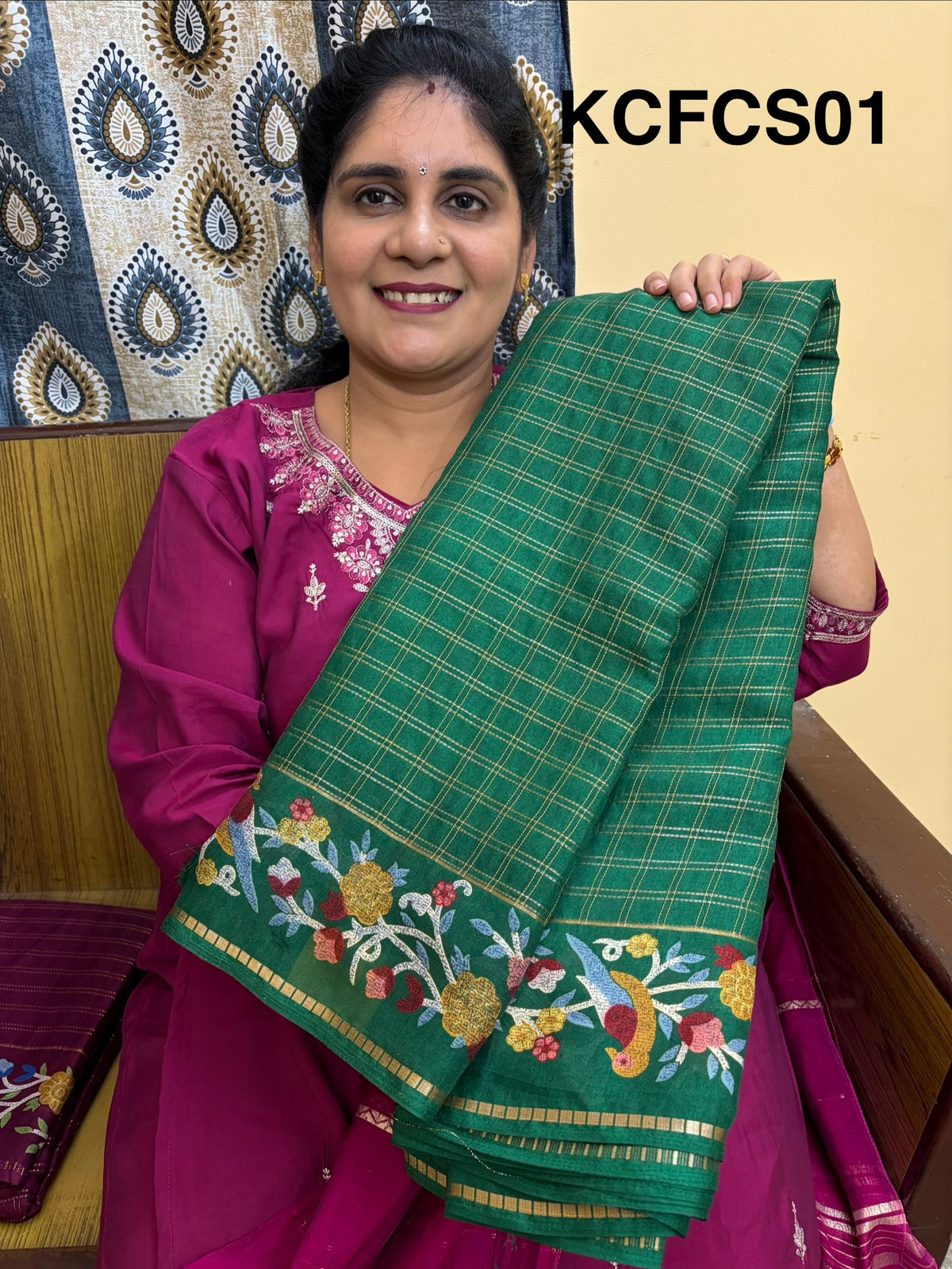 Mangalgiri Mix Cotton Saree with blouse (KCFCS01) (Copy)