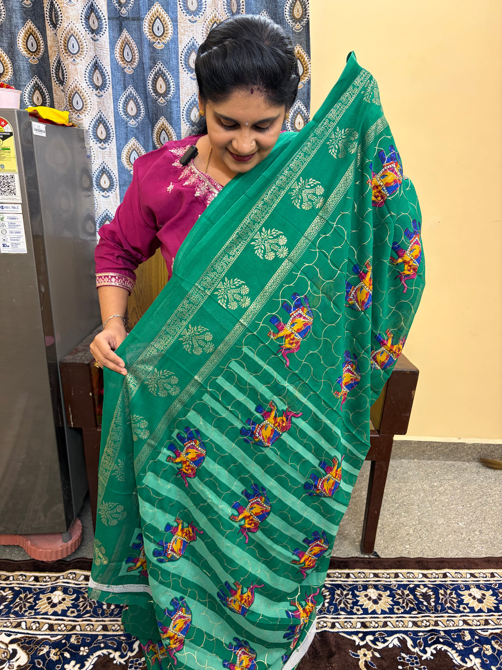 Budget-friendly Foil Print Saree(KCFS10)