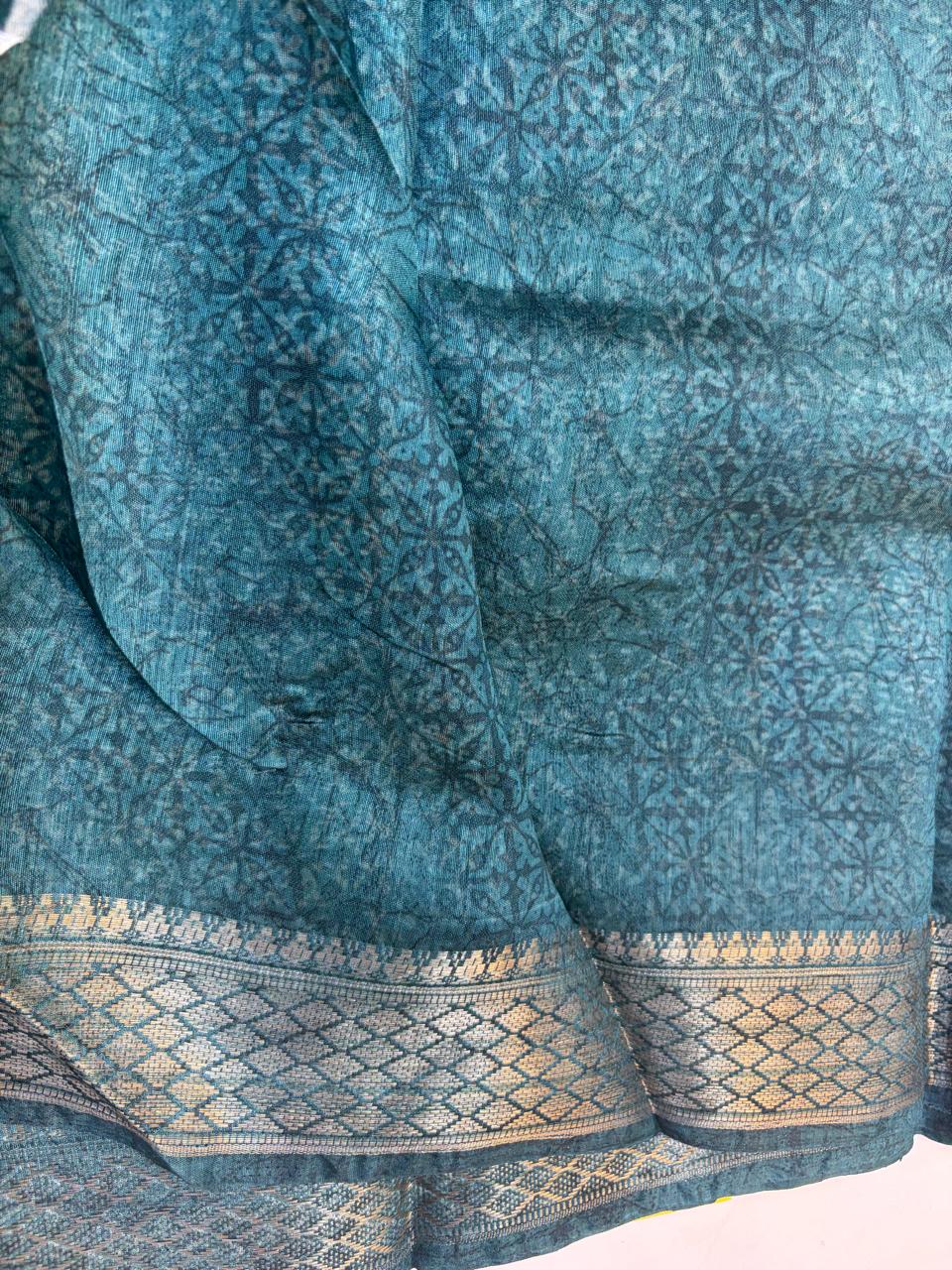 Fancy Cotton Blend Saree With Blouse, Fabulous Look and Budget-friendly pricing.(KCJC52)