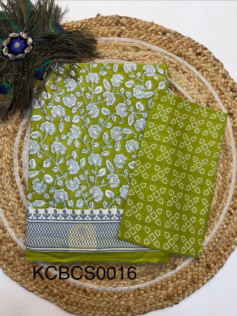 Bagru Cotton Saree with 1M Separate Blouse.(KCBCS0016)