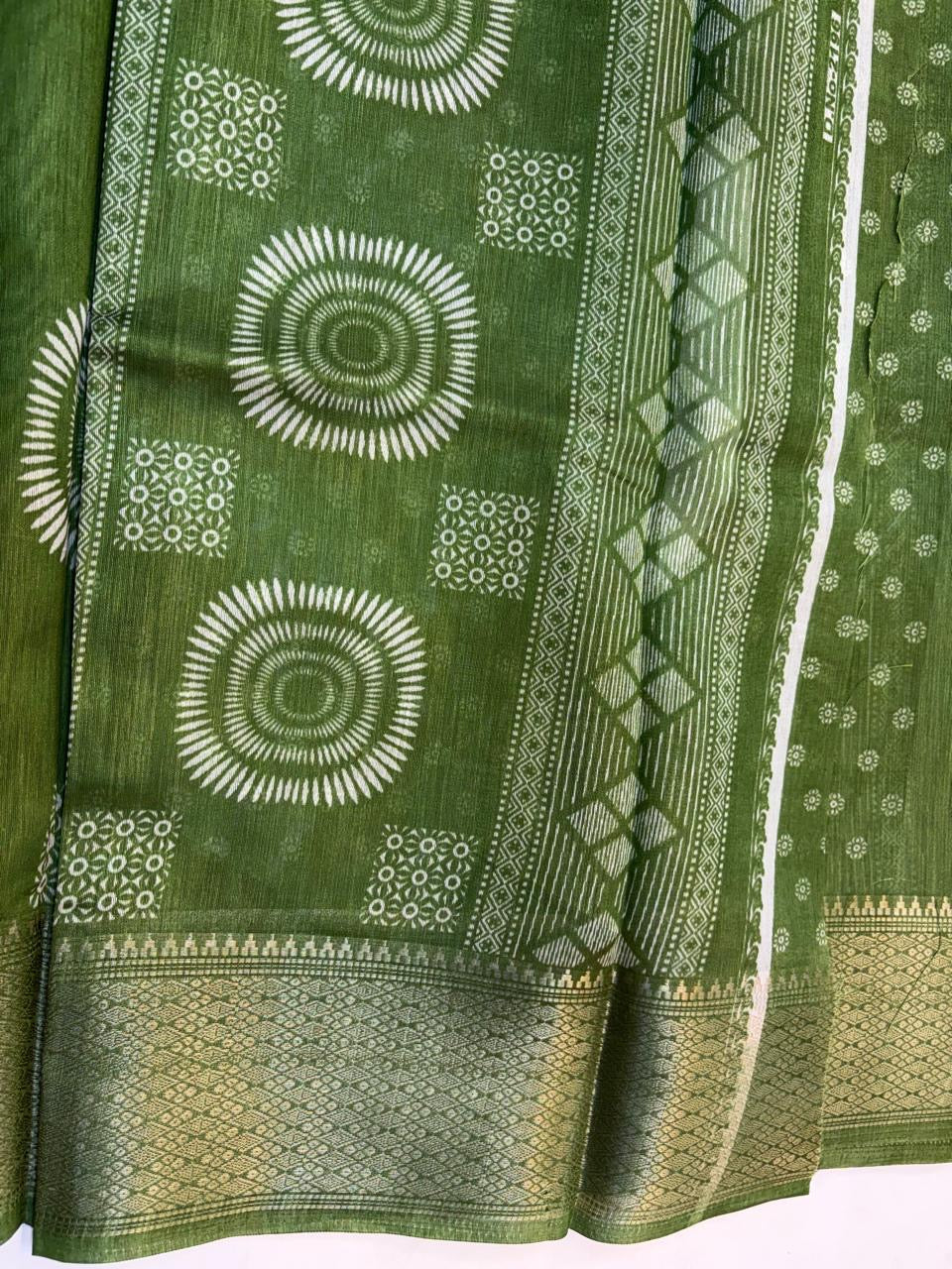 Fancy Cotton Blend Saree With Blouse, Fabulous Look and Budget-friendly pricing.(KCJC21)