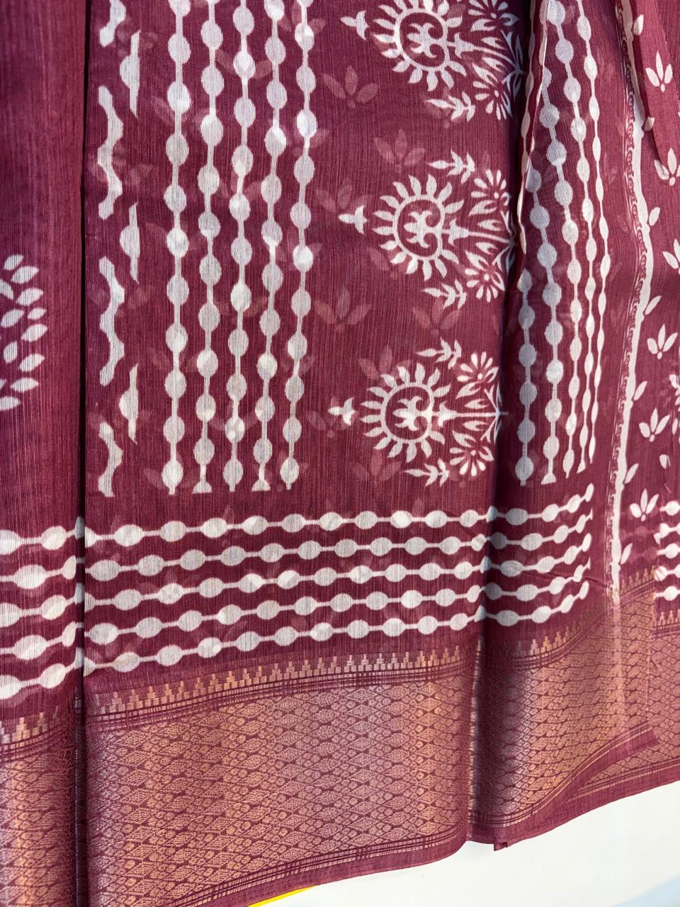 Fancy Cotton Blend Saree With Blouse, Fabulous Look and Budget-friendly pricing.(KCJC57)