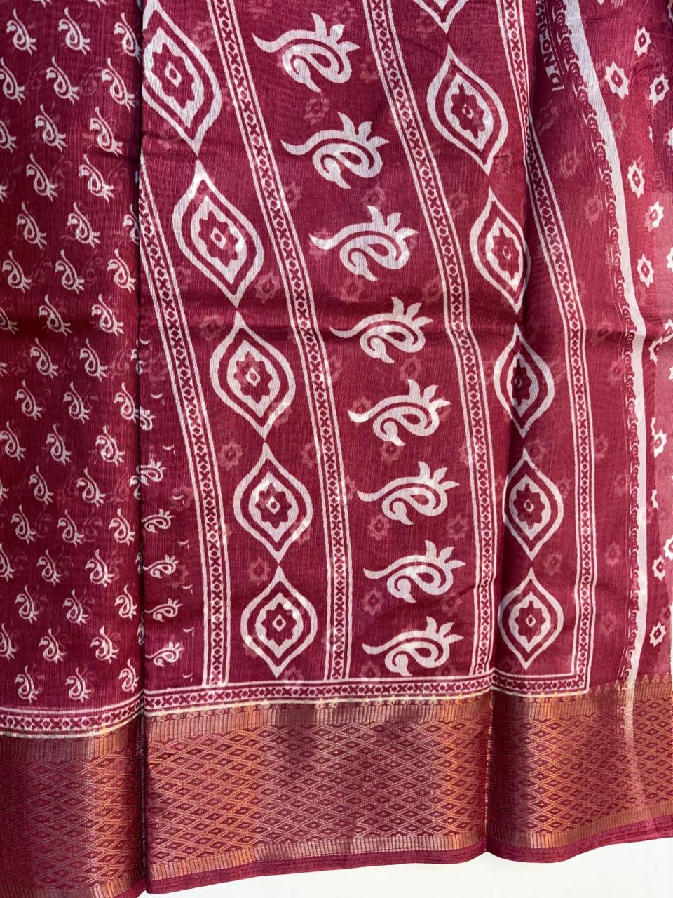 Fancy Cotton Blend Saree With Blouse, Fabulous Look and Budget-friendly pricing.(KCJC22)