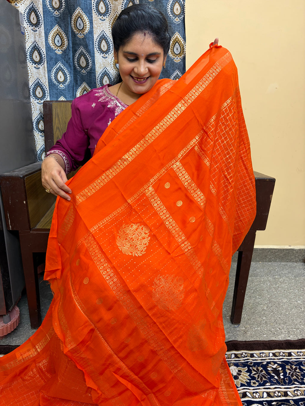 Budget-friendly Foil Print Saree(KCFS04)