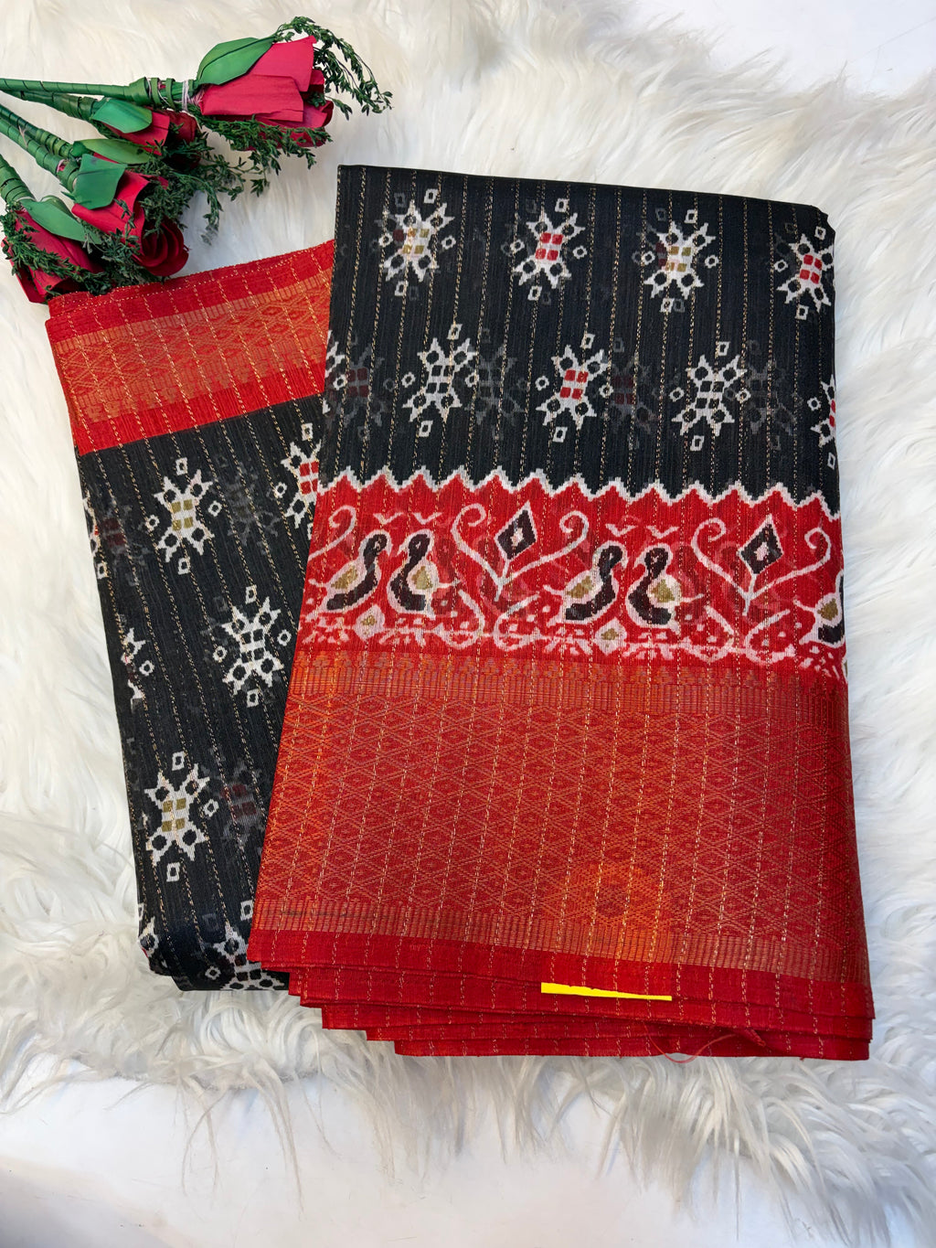 Fancy cotton blend saree with blouse and budget-friendly pricing (KCJC49)