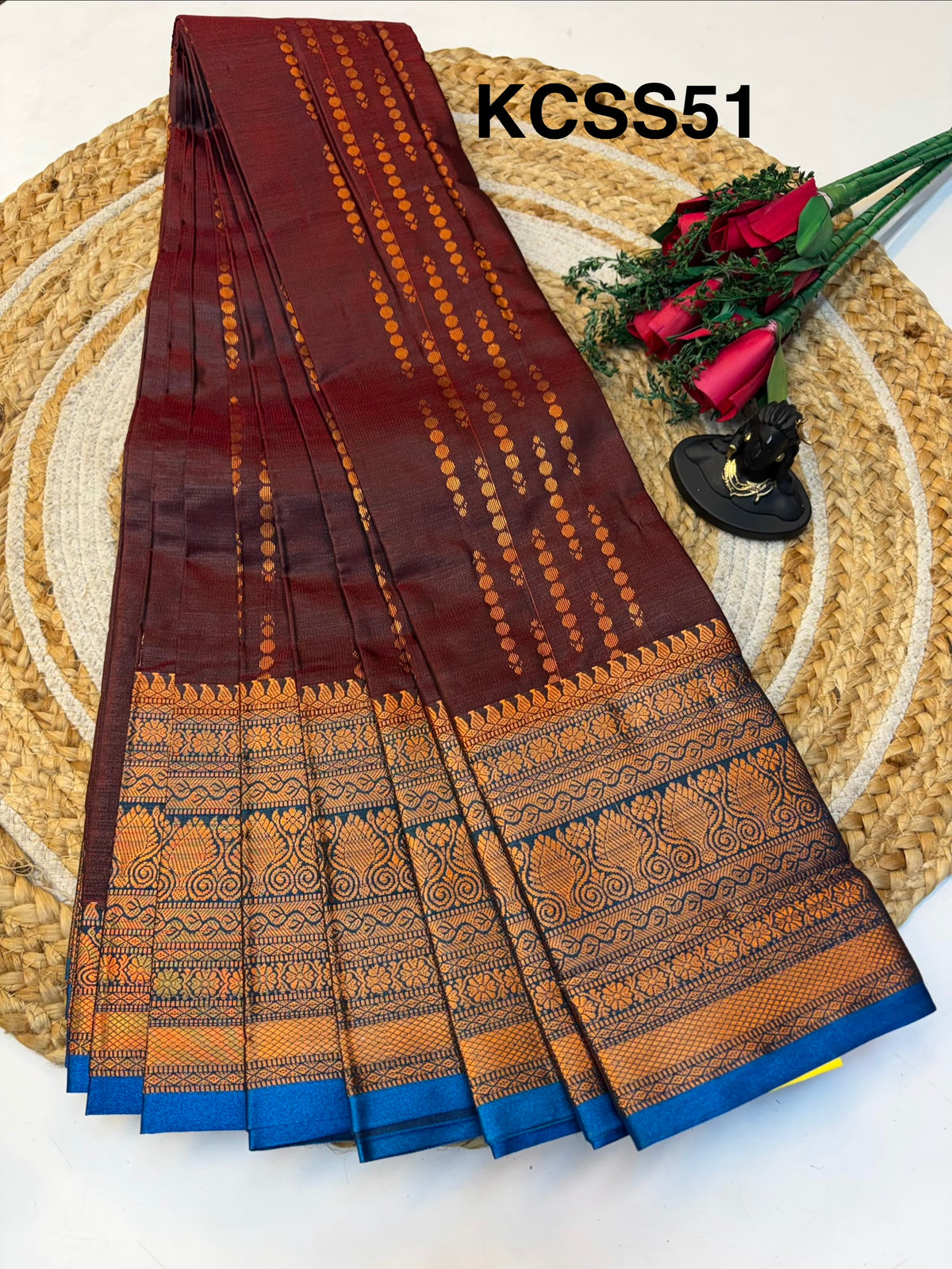 Soft Silk Saree with Blouse and Luxurious Look(KCSS51)