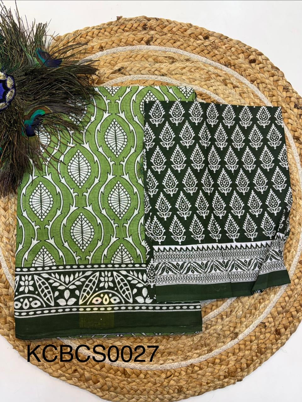 Bagru Cotton Saree with 1M Separate Blouse.(KCBCS0027)