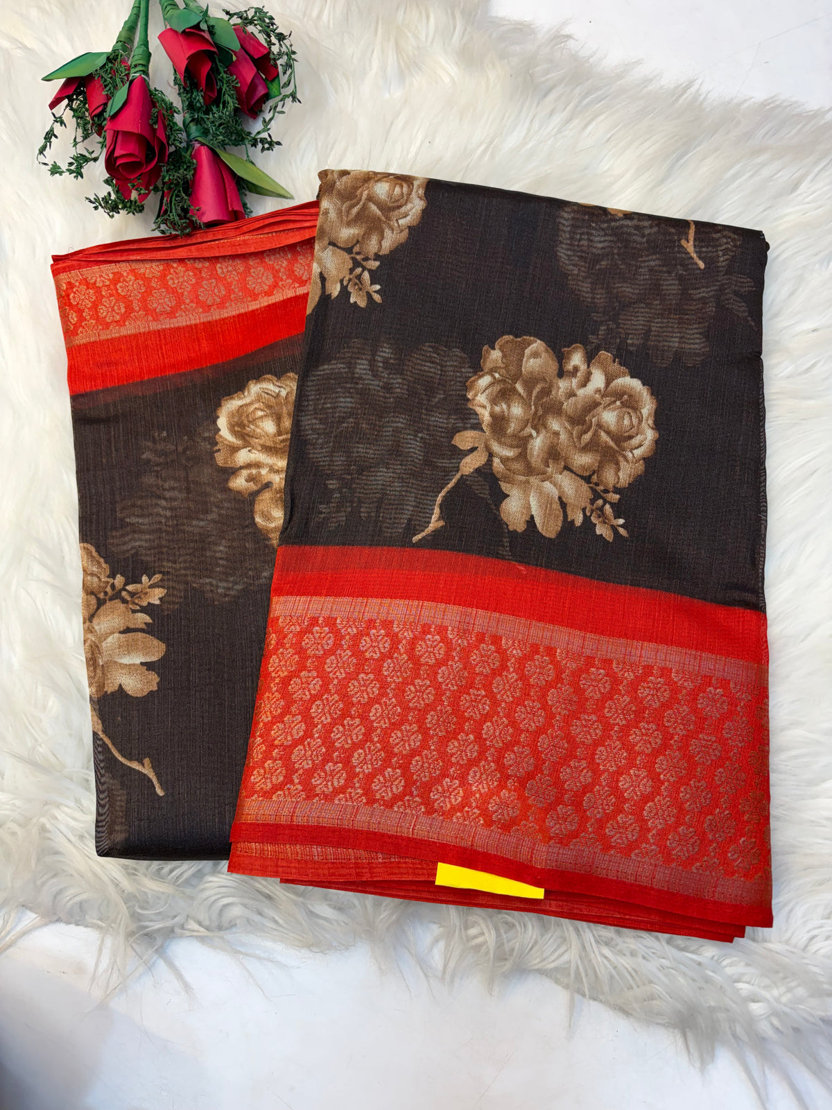 Fancy cotton blend saree with blouse and budget-friendly pricing (KCJC35)