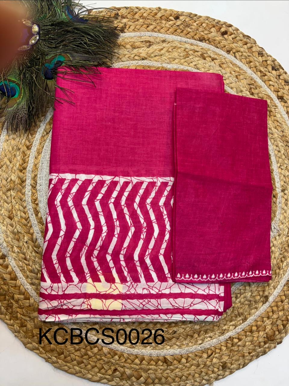 Bagru Cotton Saree with 1M Separate Blouse.(KCBCS0026)