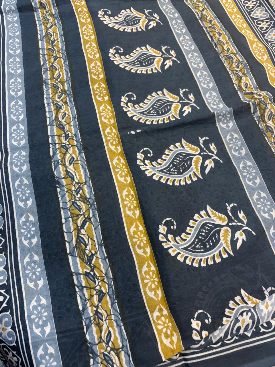 Bagru Cotton Saree with 1M Separate Blouse.(KCBCS004)