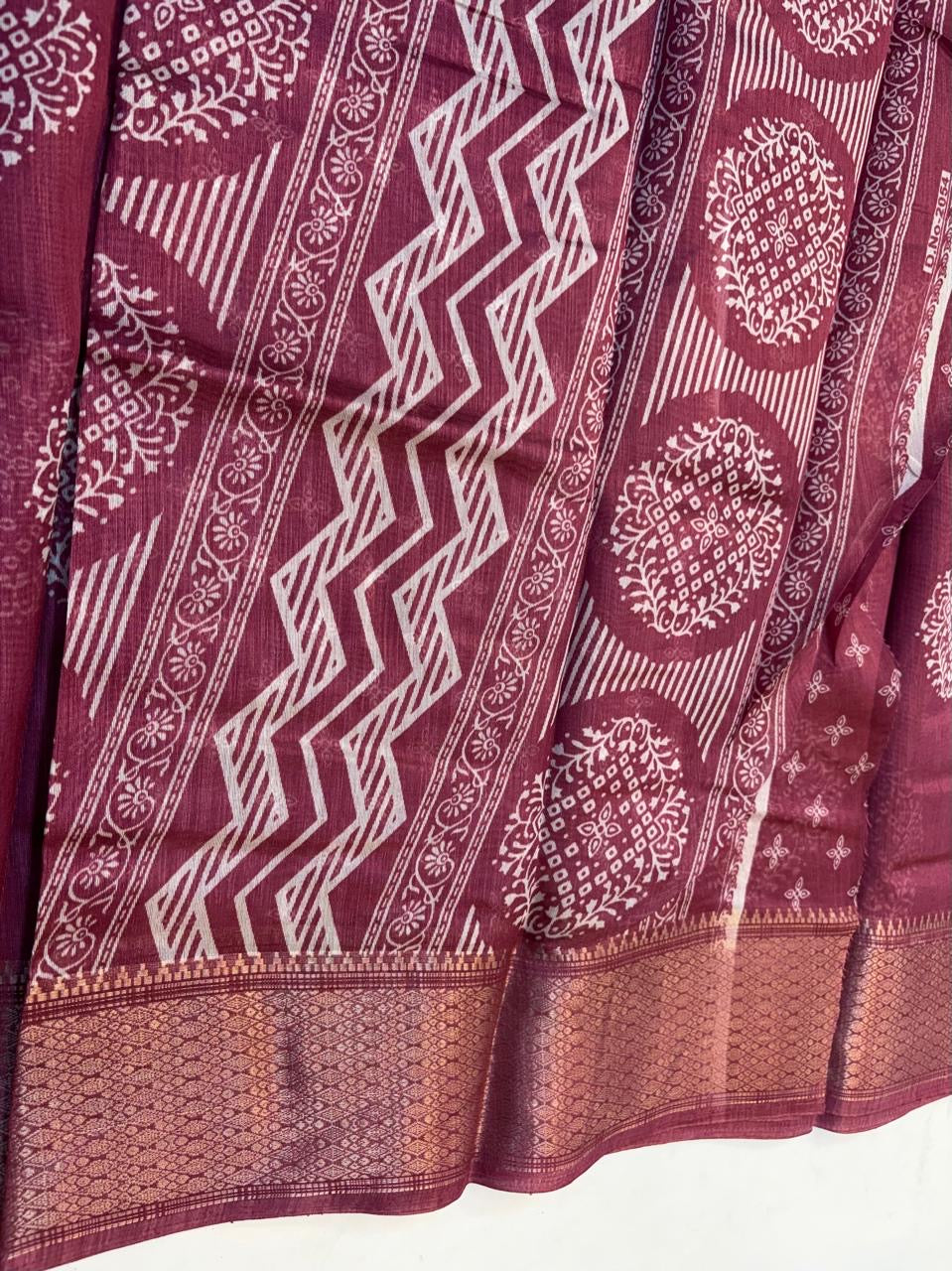 Fancy Cotton Blend Saree With Blouse, Fabulous Look and Budget-friendly pricing.(KCJC04)
