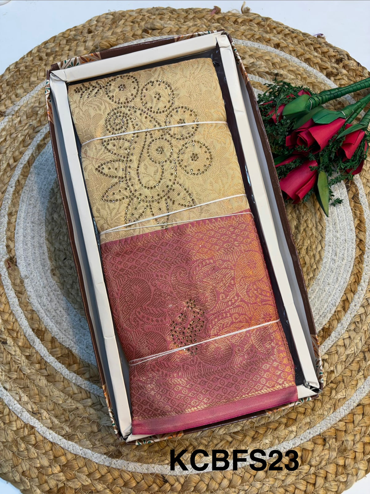 Budget friendly Silk Saree With Stones(KCBFS23)