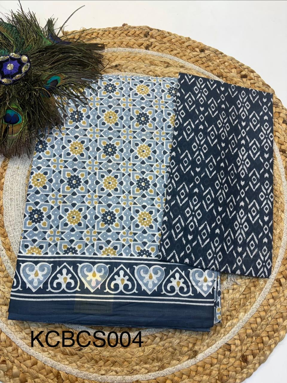 Bagru Cotton Saree with 1M Separate Blouse.(KCBCS004)
