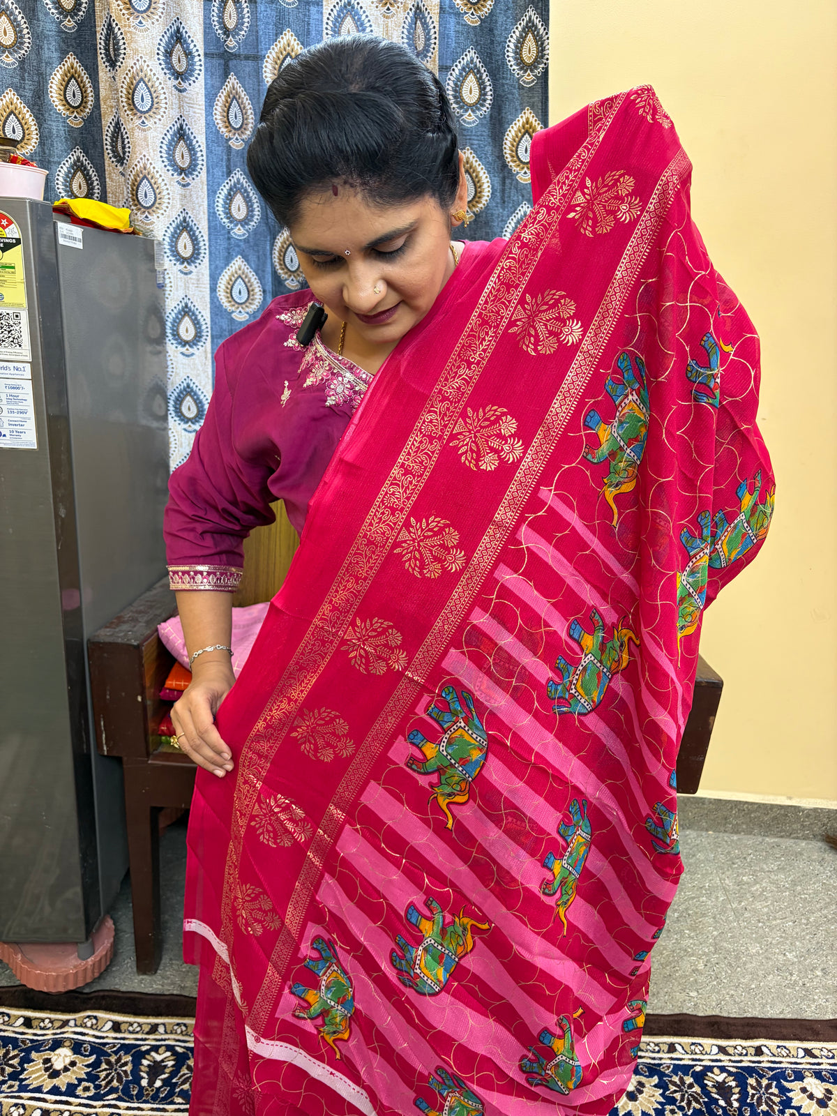 Budget-friendly Foil Print Saree(KCFS08)