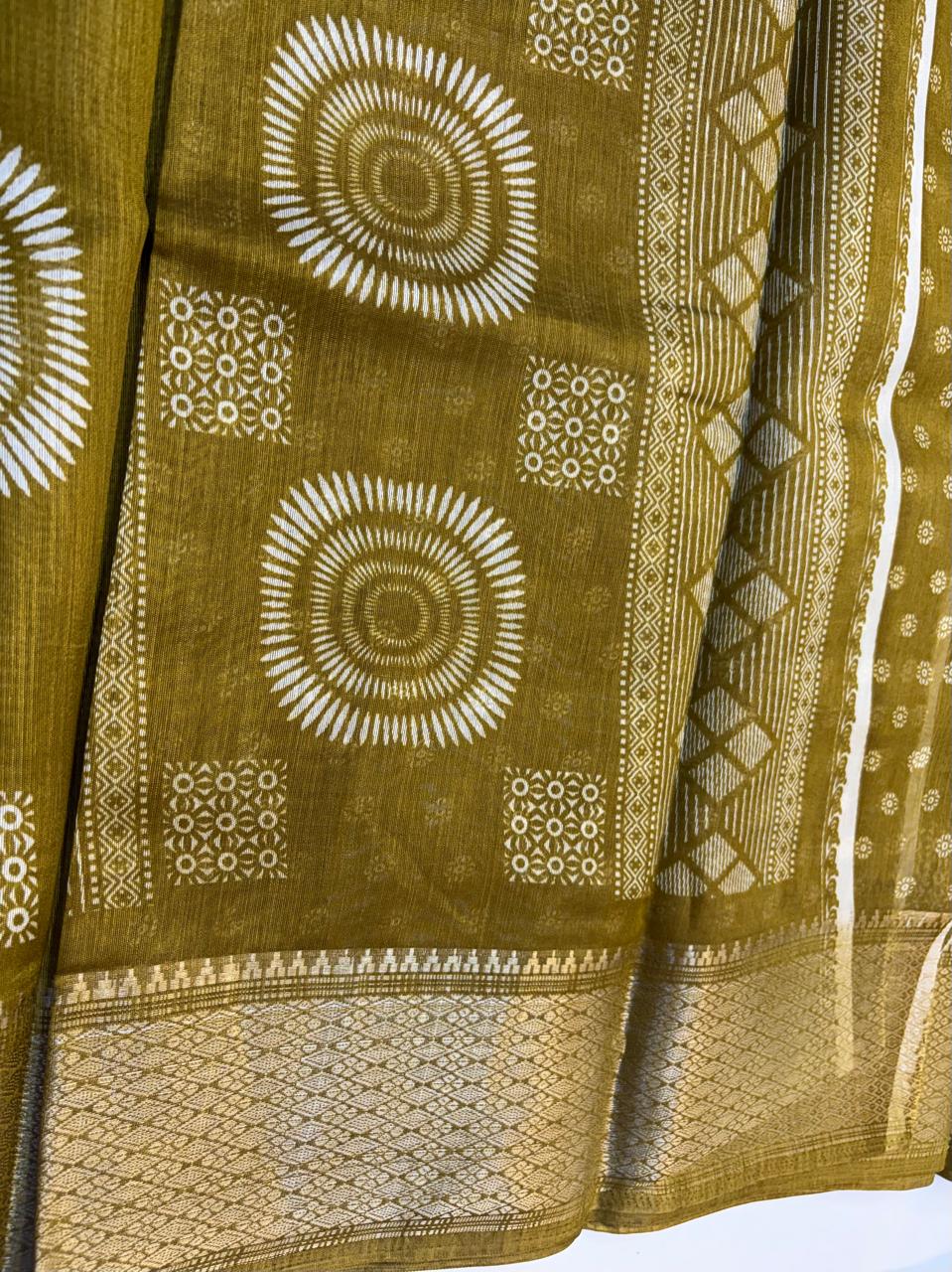 Fancy Cotton Blend Saree With Blouse, Fabulous Look and Budget-friendly pricing.(KCJC23)