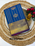 Silk Saree Pattu Dark Blue With Purple Border -(KCSSP001)