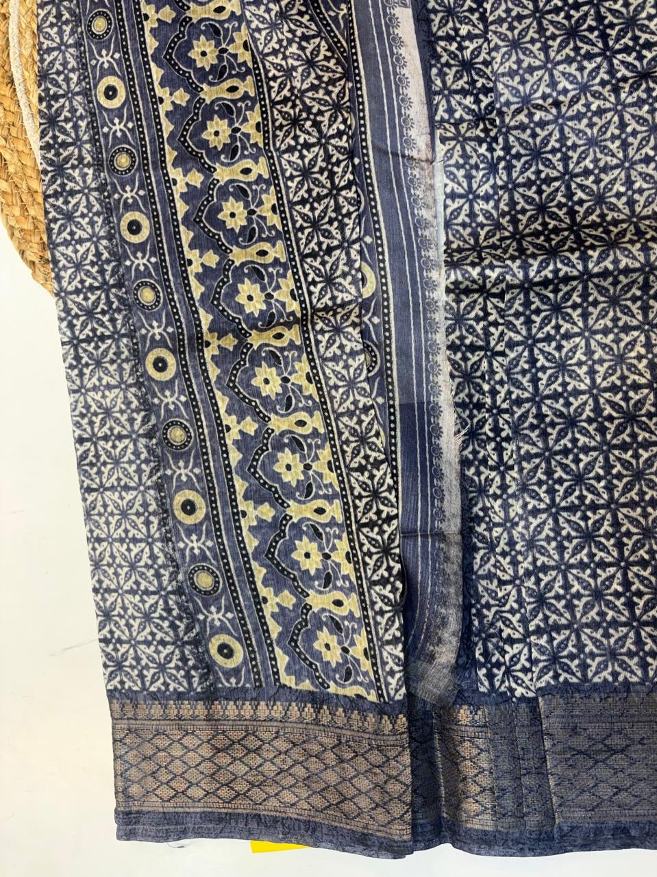 Fancy Cotton Blend Saree With Blouse, Fabulous Look and Budget-friendly pricing.(KCJC44)