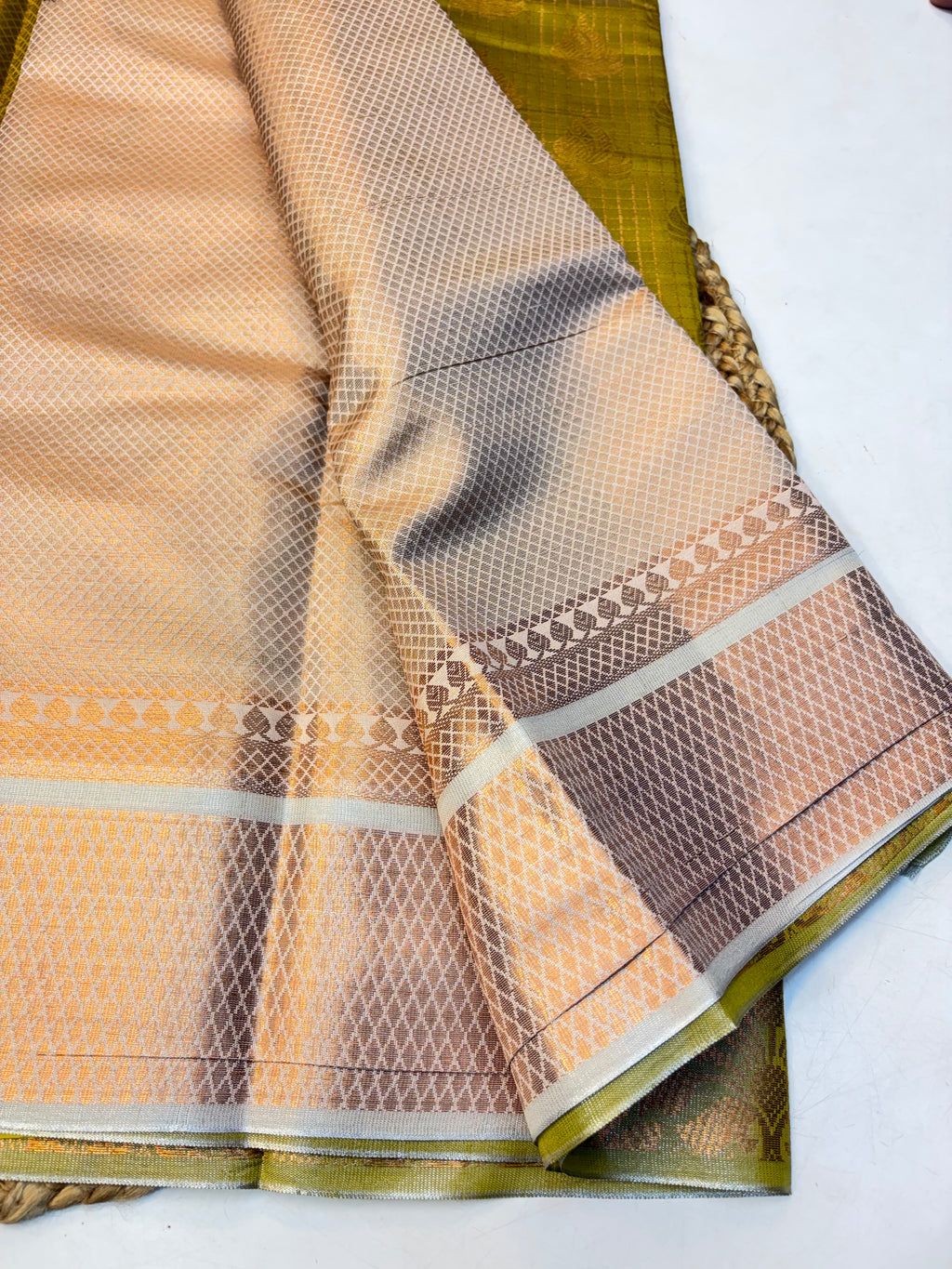 Fancy Tissue Border Silk Saree for Premium Look (KCBF39)