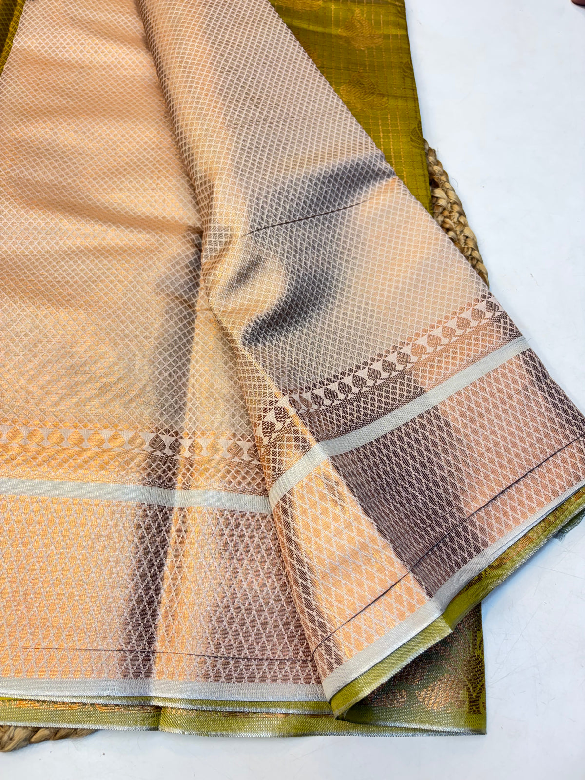Fancy Tissue Border Silk Saree for Premium Look (KCBF39)
