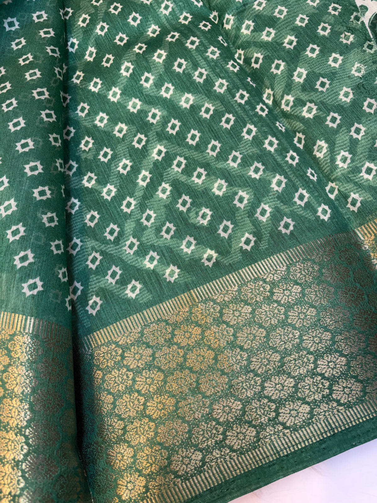 Fancy cotton blend saree with blouse and budget-friendly pricing (KCJC07)