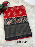 Fancy cotton blend saree with blouse and budget-friendly pricing (KCJC45)