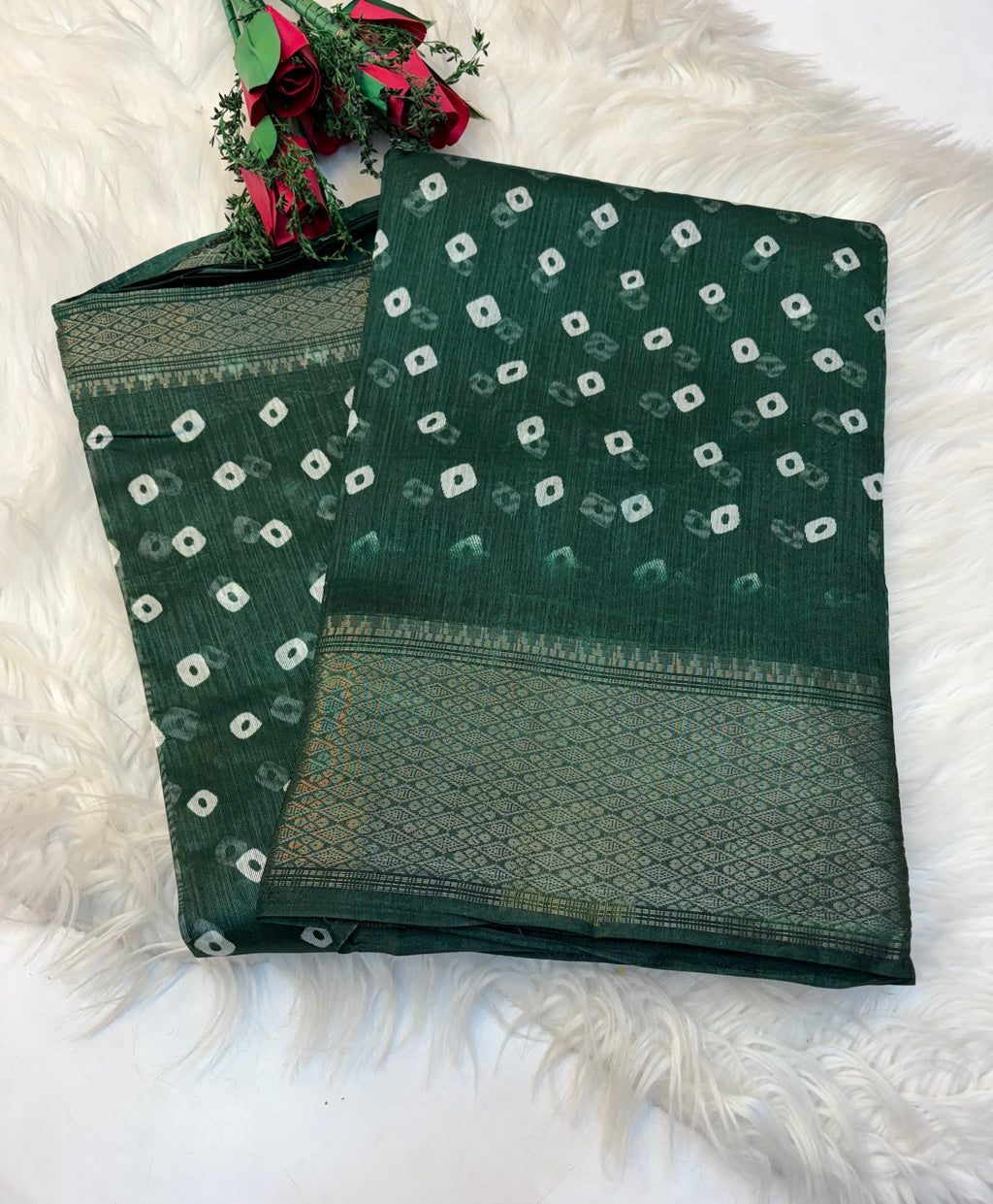 Fancy cotton blend saree with blouse and budget-friendly pricing (KCJC03)