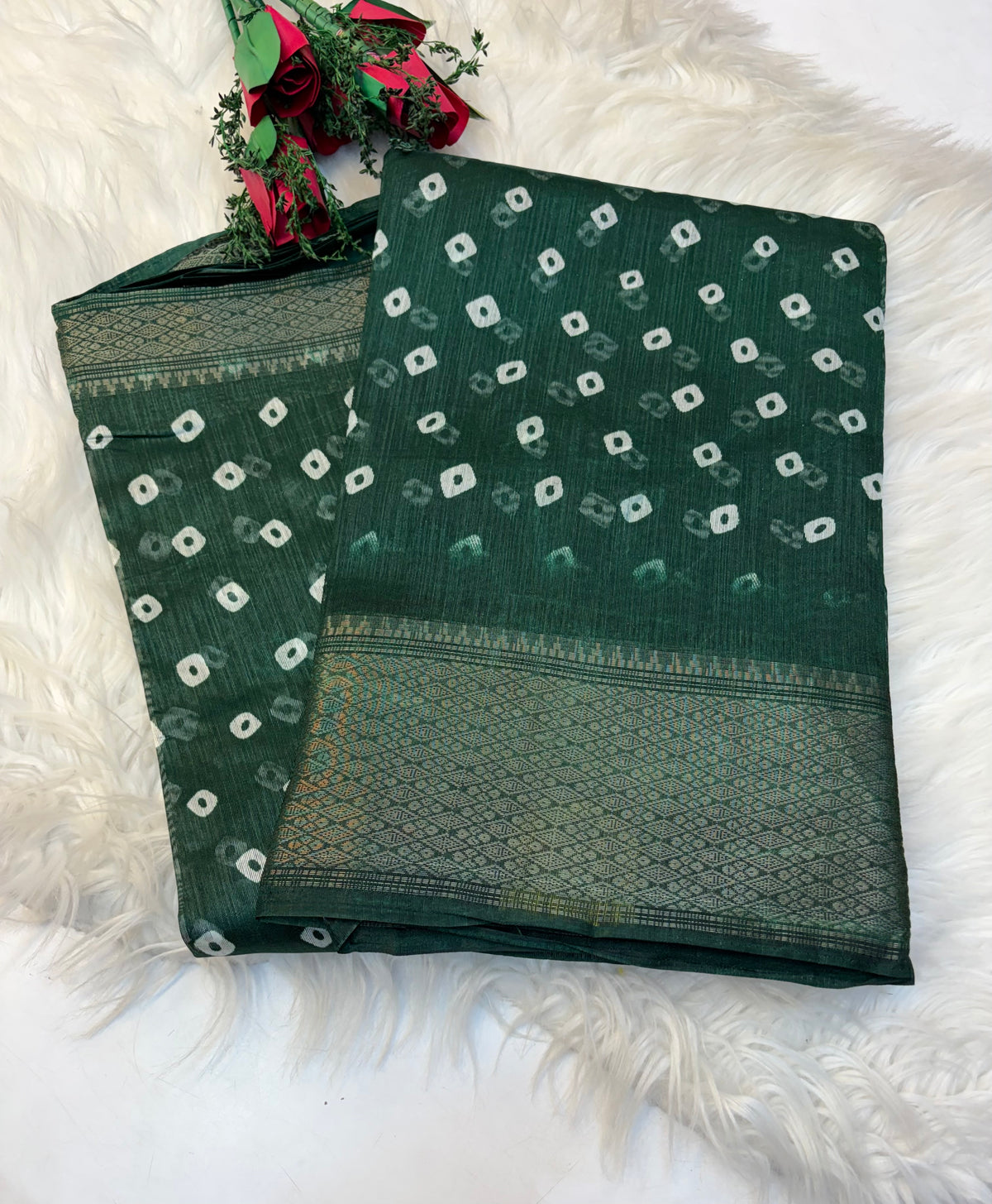 Fancy cotton blend saree with blouse and budget-friendly pricing (KCJC03)