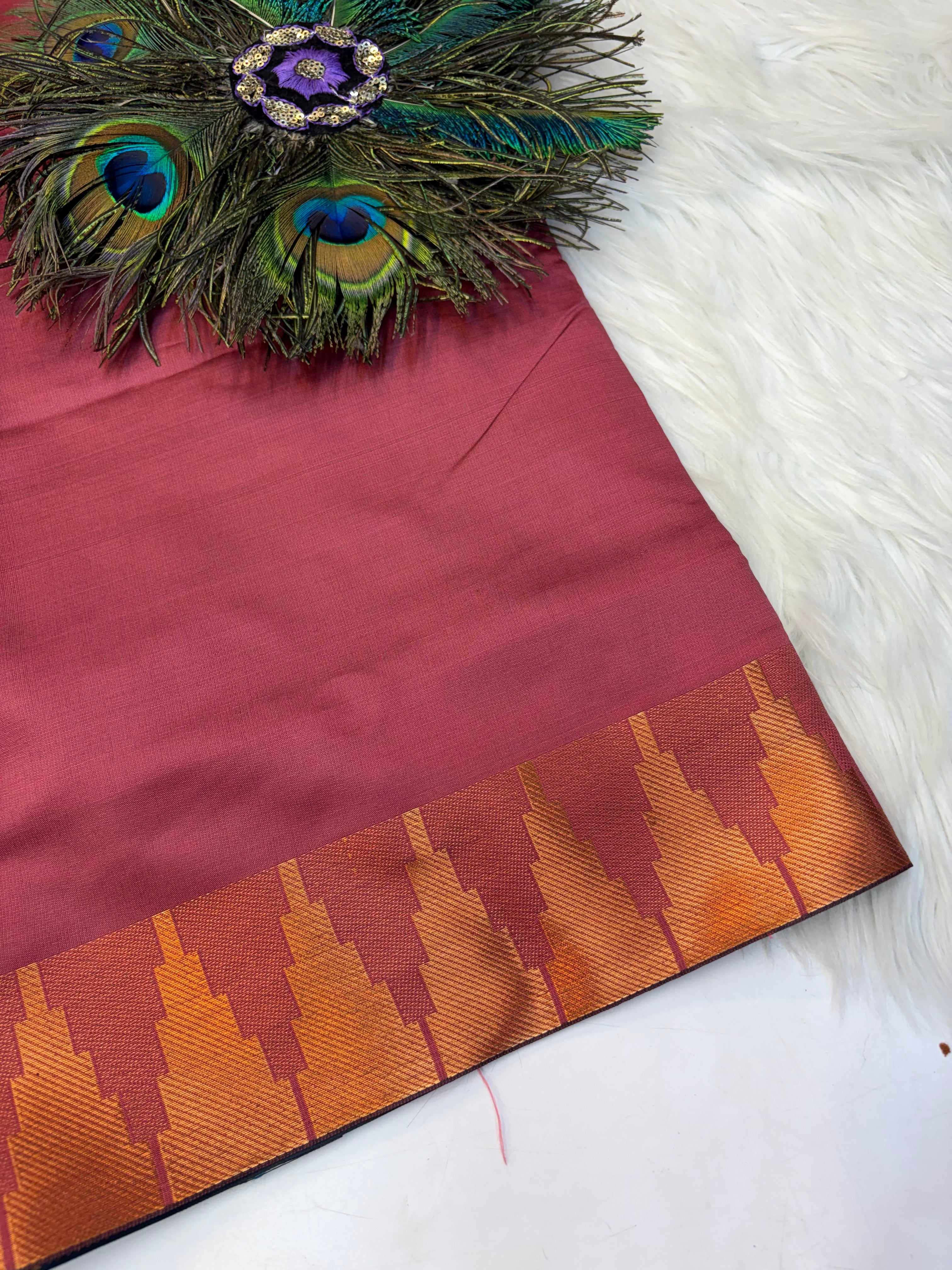 Plain Saree Contrast Border -(KCBF008)