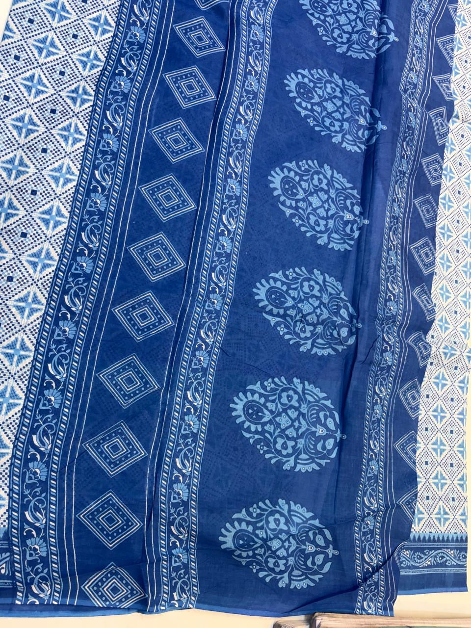 Bagru Cotton Saree with 1M Separate Blouse.(KCBCS0015)