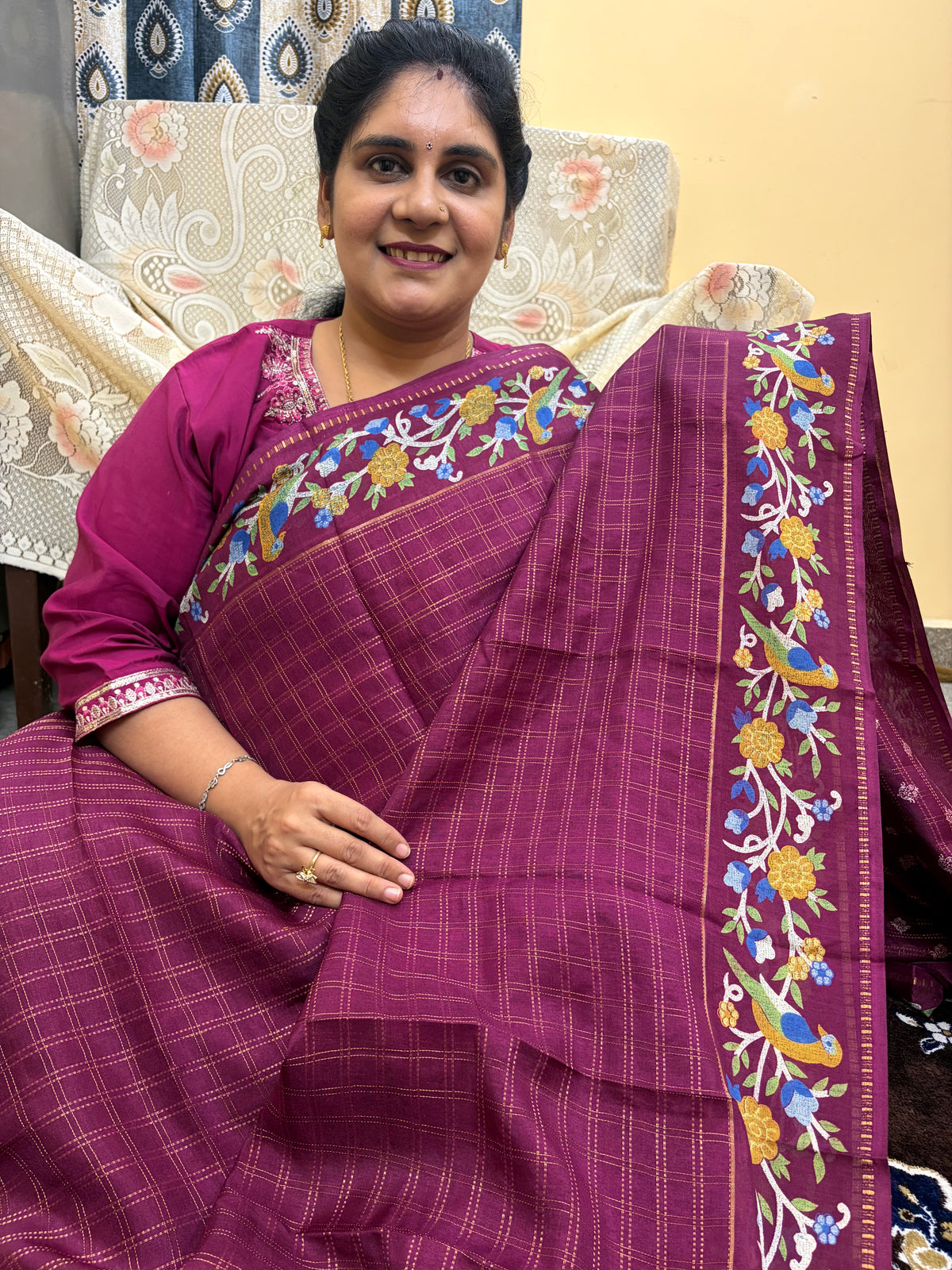 Mangalgiri Mix Cotton Saree with blouse (KCFCS05)