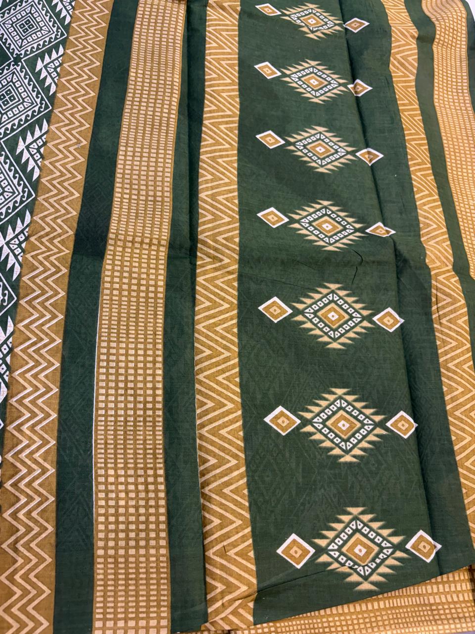 Bagru Cotton Saree with 1M Separate Blouse.(KCBCS0031)