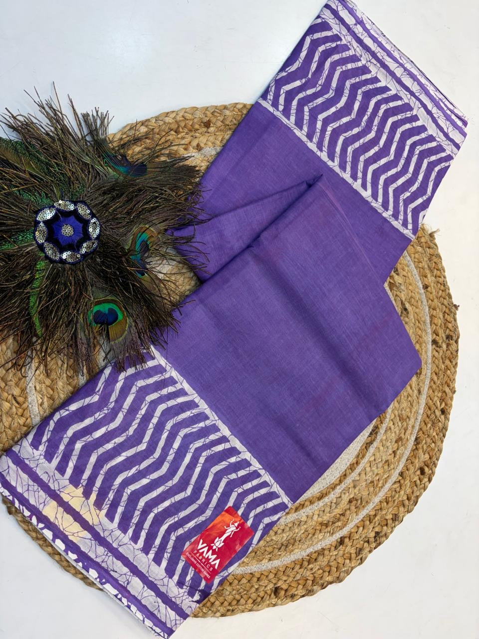 Bagru Cotton Saree with 1M Separate Blouse.(KCBCS0023)