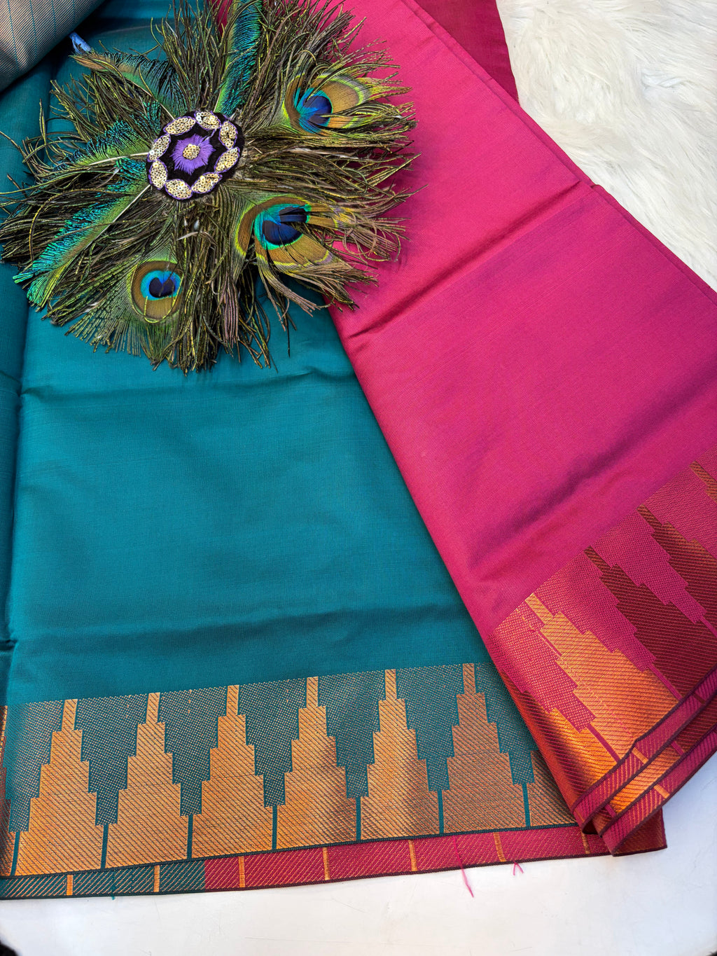 Plain Saree Contrast Border -(KCBF004)