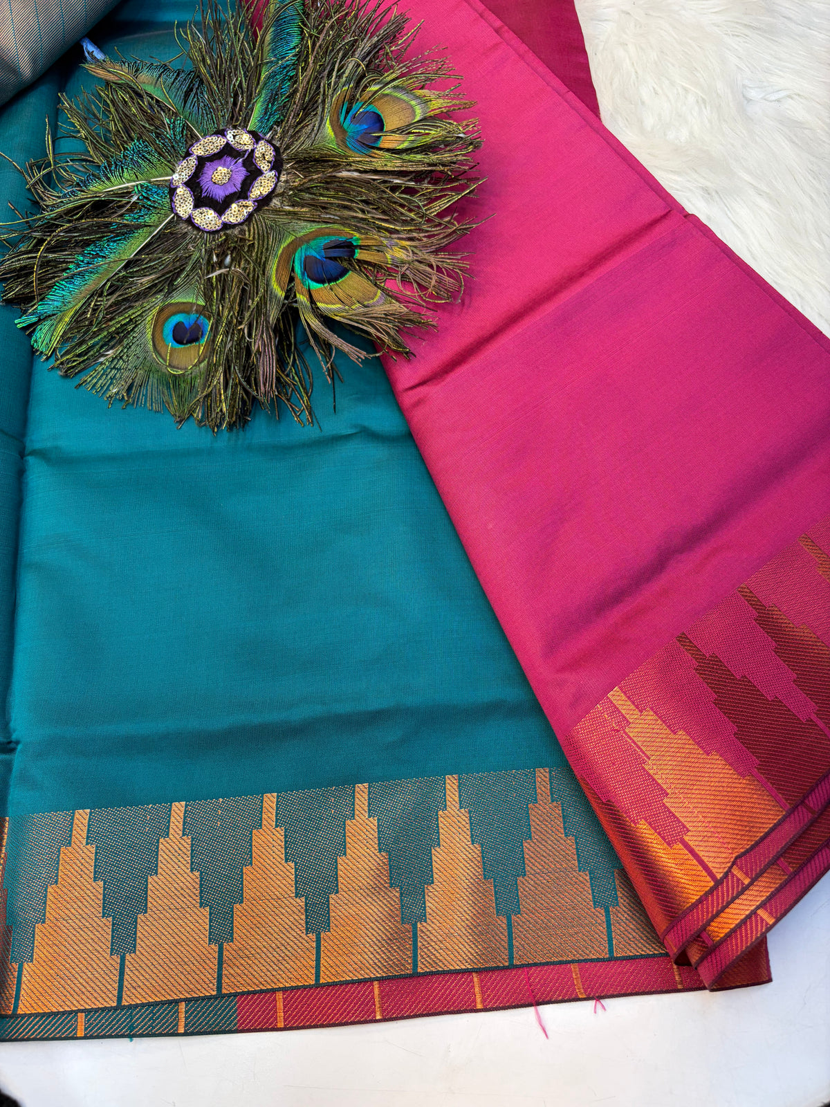 Plain Saree Contrast Border -(KCBF004)
