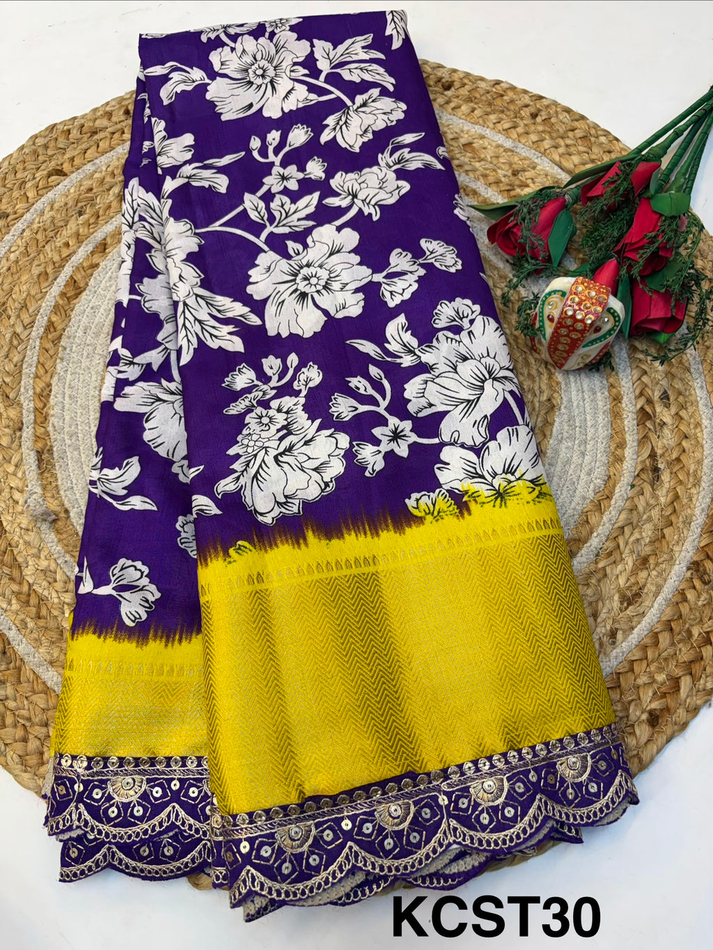 Fancy Dola Silk Saree with Blouse and Fabulous Look.(KCST30)