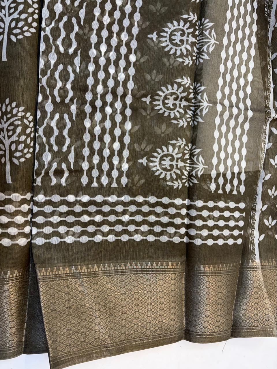 Fancy Cotton Blend Saree With Blouse, Fabulous Look and Budget-friendly pricing.(KCJC16)