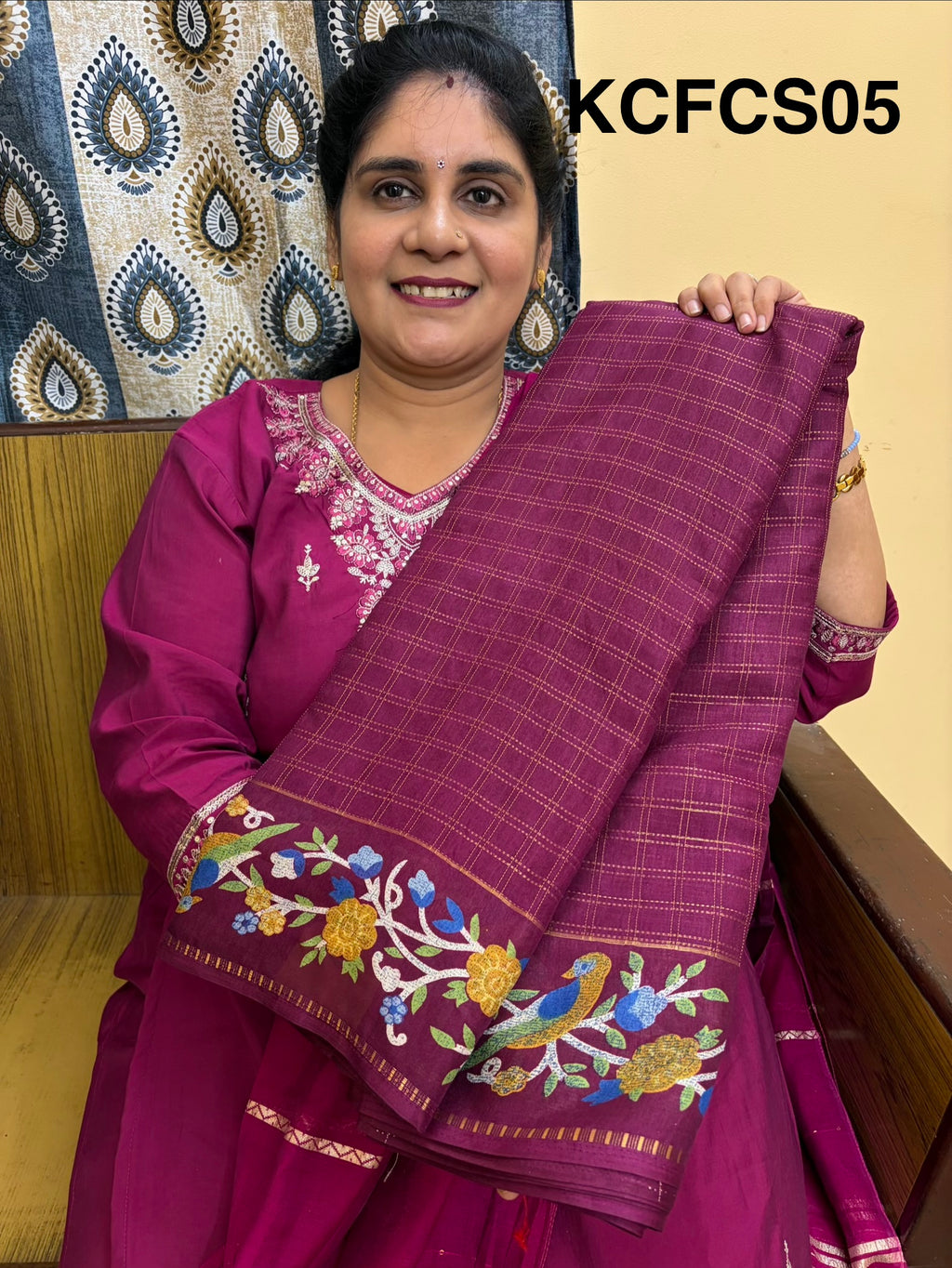 Mangalgiri Mix Cotton Saree with blouse (KCFCS05)