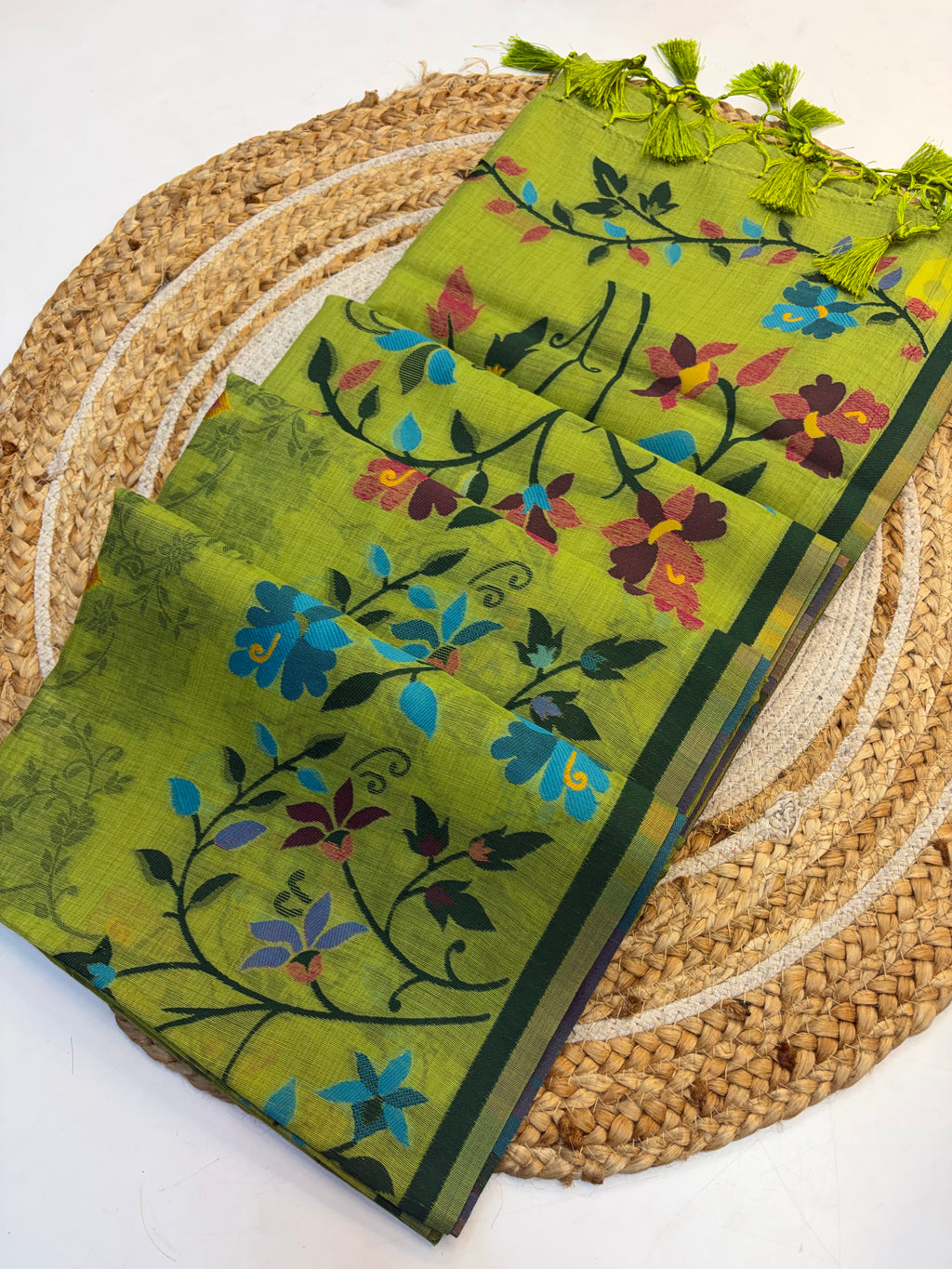 Linen Blended Cotton Saree with Blouse(KCLBC003)