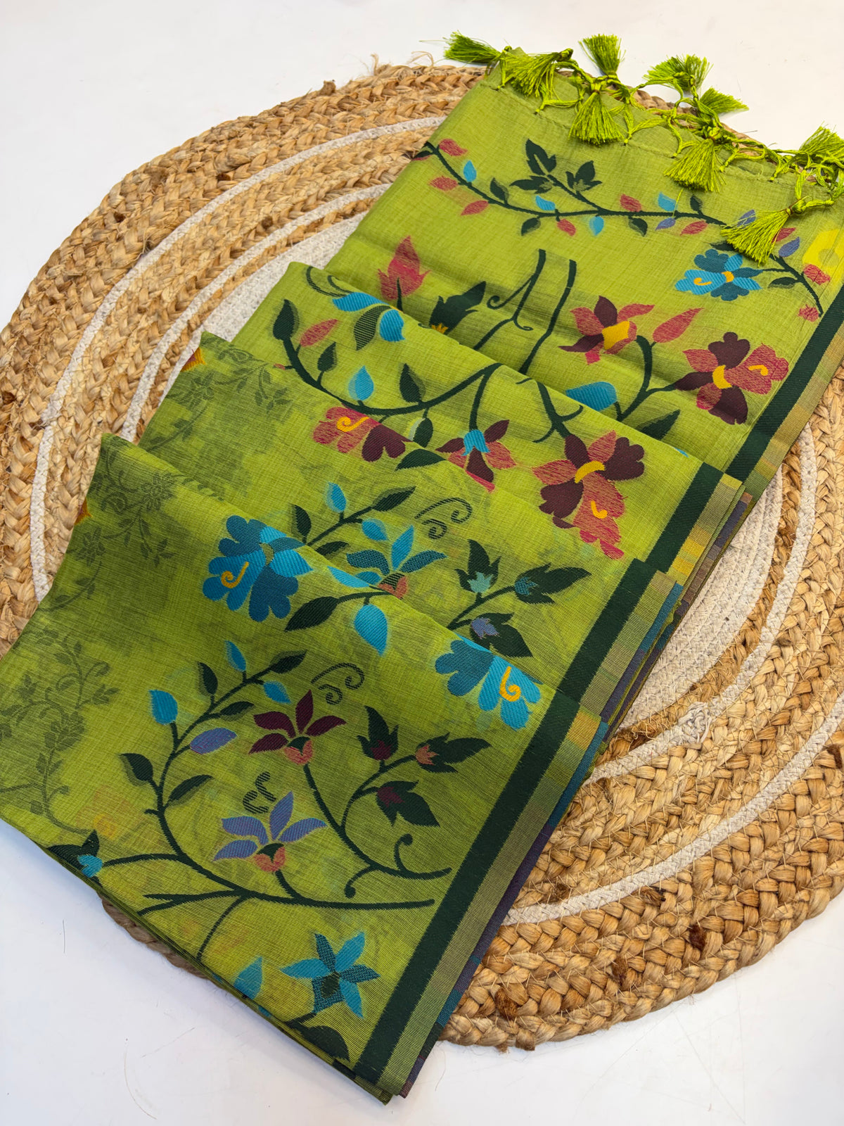 Linen Blended Cotton Saree with Blouse(KCLBC003)