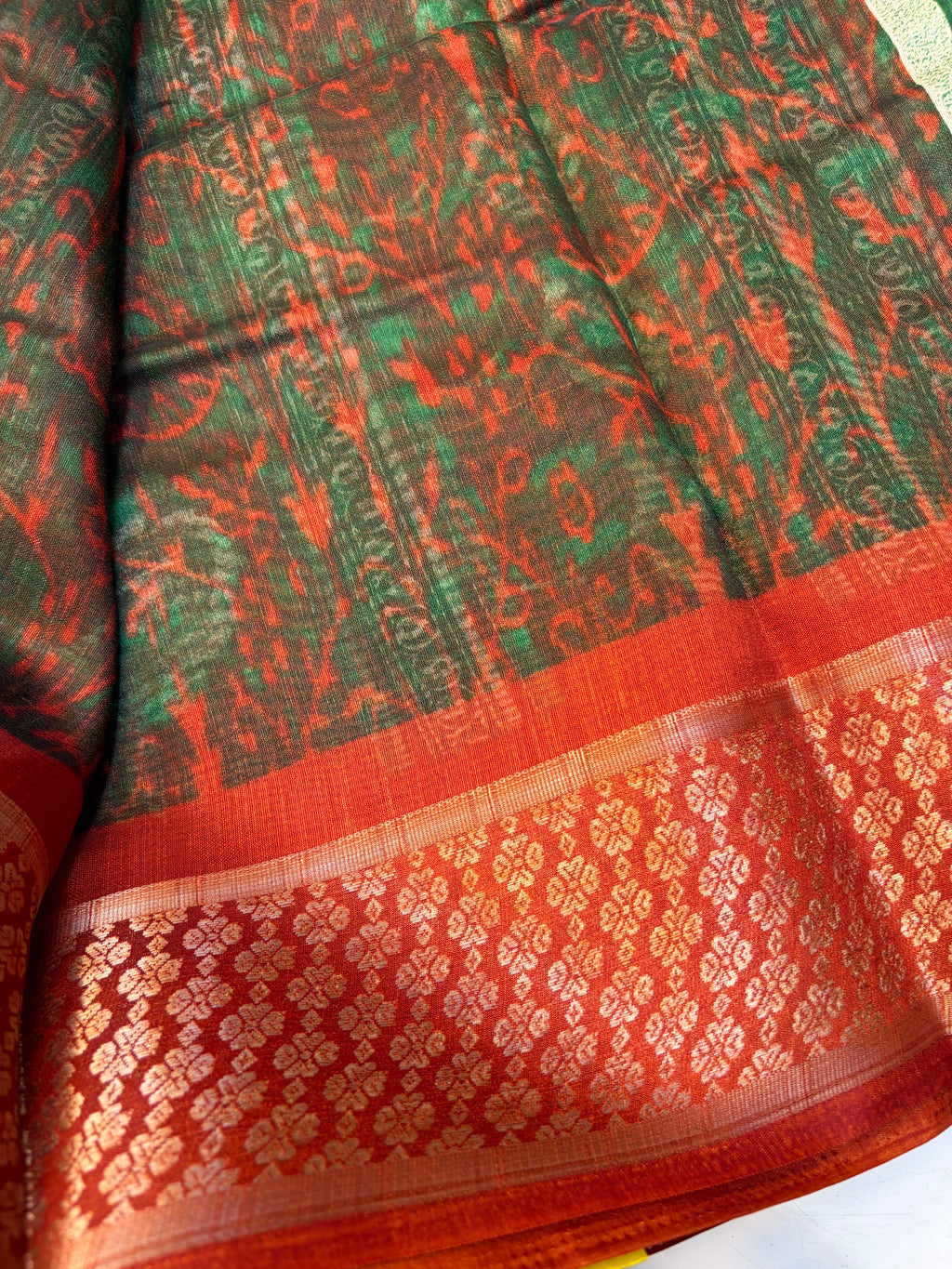 Fancy cotton blend saree with blouse and budget-friendly pricing (KCJC46)