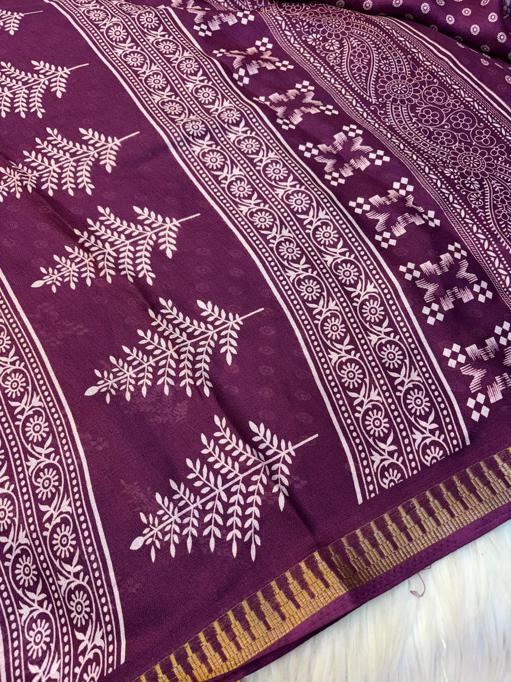 Jarjet sarees with Blouse-(KCFS01)