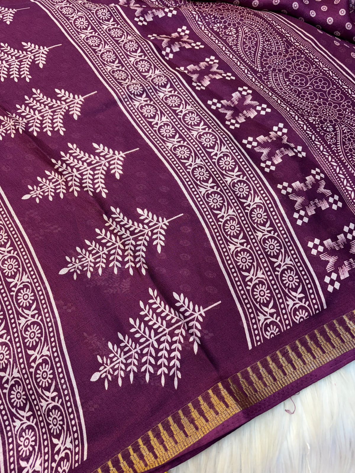 Jarjet sarees with Blouse-(KCFS01)