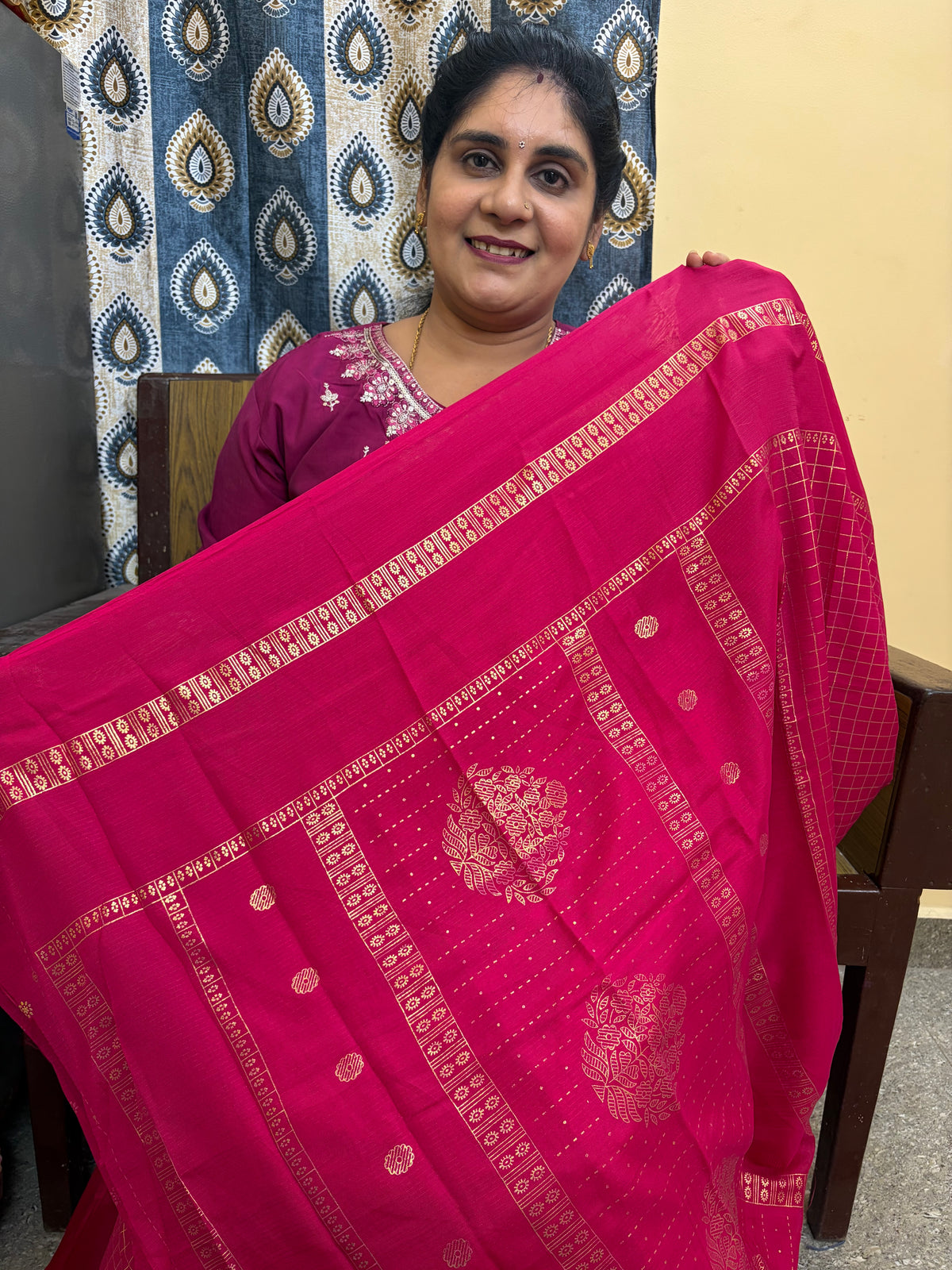 Budget-friendly Foil Print Saree(KCFS05)