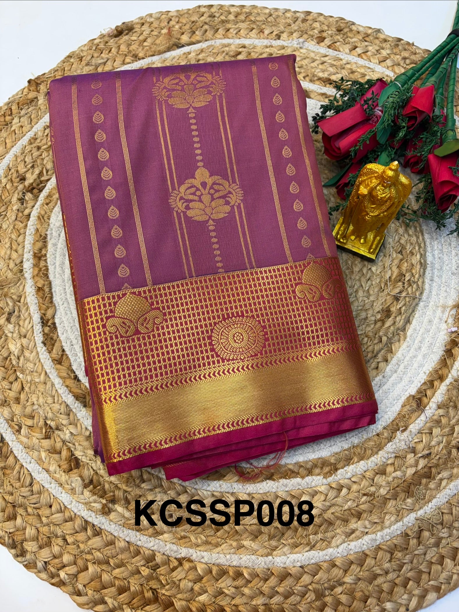 Silk Saree Pattu Onion Pink With Rani pink Border - (KCSSP008)